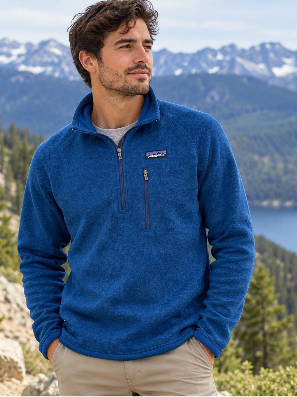 Patagonia Better Sweater 1/4 Zip Men’s M Blue Fleece Pullover Jacket Outdoor